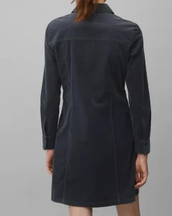 Robe en Velours côtelé bleu marine