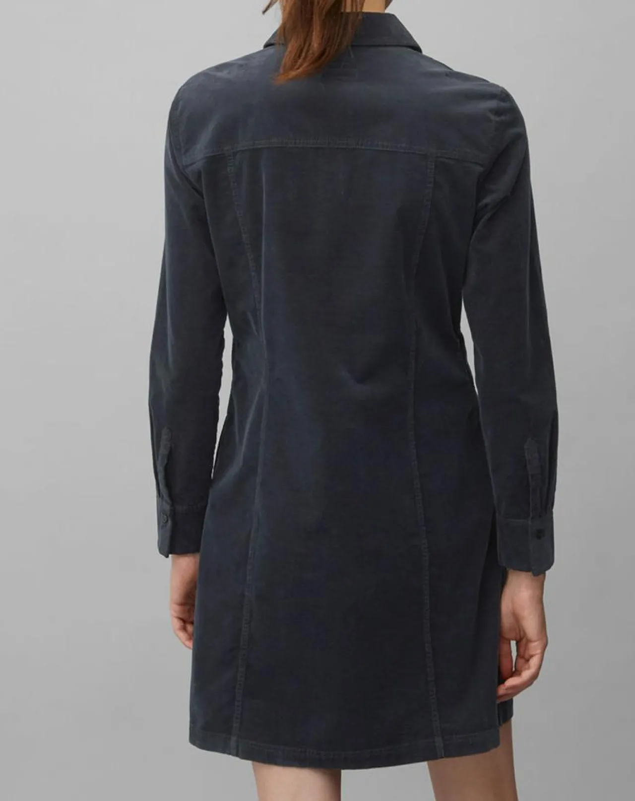 Robe en Velours côtelé bleu marine