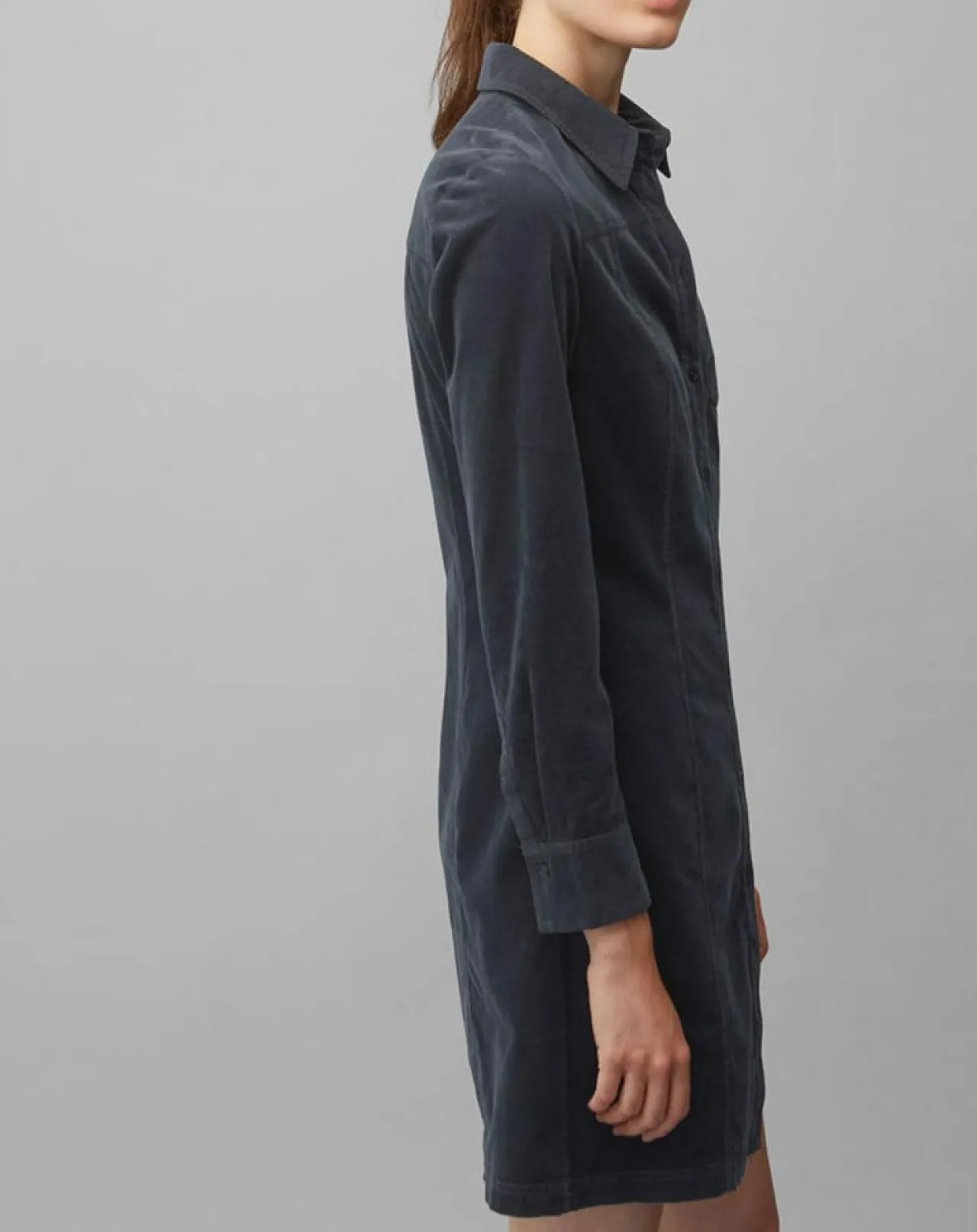 Robe en Velours côtelé bleu marine