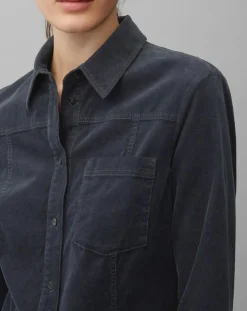 Robe en Velours côtelé bleu marine