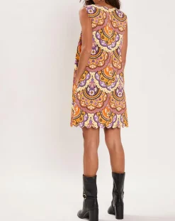 Robe en Velours côtelé Fall imprimée violet/multicolore