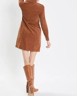Robe en Velours côtelé marron