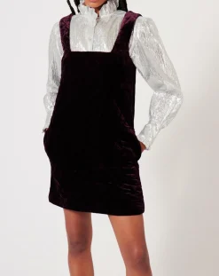 Robe en Velours satiné Princesse cerise noire