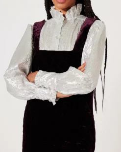 Robe en Velours satiné Princesse cerise noire