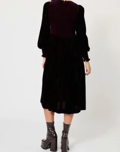 Robe en Velours satiné Princesse cerise noire