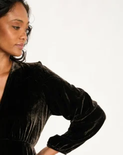Robe en Velours Solo café