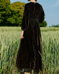 Robe en Velours Solo café