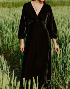 Robe en Velours Solo café