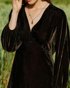 Robe en Velours Solo café