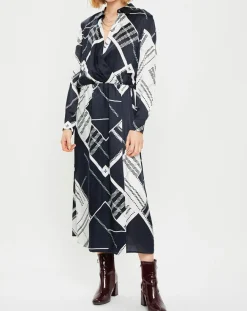 Robe en Viscose & Soie imprimée multicolore