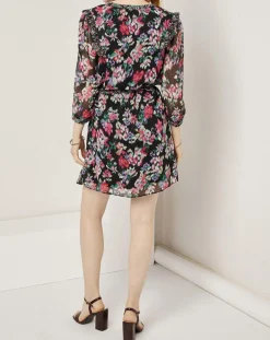 Robe en voile Los Angeles imprimée noir/multicolore