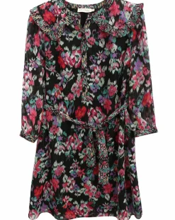 Robe en voile Los Angeles imprimée noir/multicolore