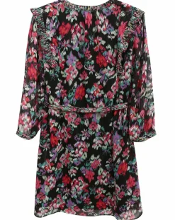 Robe en voile Los Angeles imprimée noir/multicolore