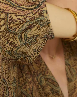 Robe Ezia imprimée beige