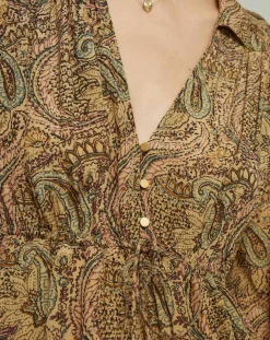 Robe Ezia imprimée beige