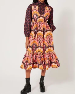Robe Fall Winter Mix imprimée rose/multicolore