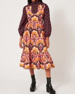 Robe Fall Winter Mix imprimée rose/multicolore