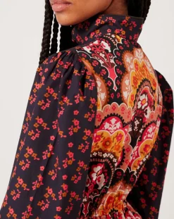 Robe Fall Winter Mix imprimée rose/multicolore