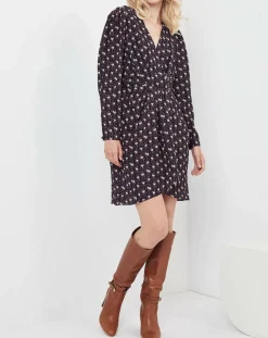 Robe Figue Fraîche imprimée bleu marine