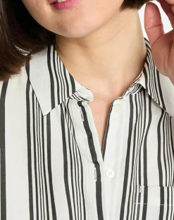 Robe fluide à rayures blanc/noir