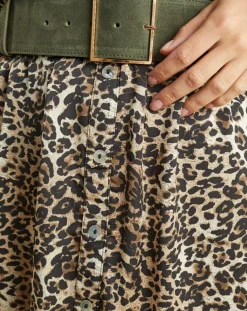 Robe fluide Store imprimée wild beige/noir