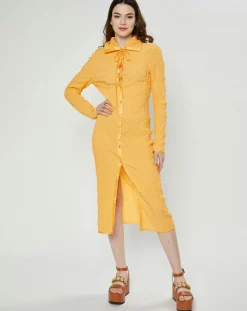 Robe froissée orange