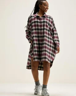 Robe Genk à carreaux rouge/noir/écru