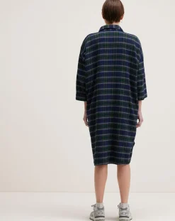 Robe Gladys à carreaux marine/vert