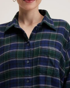 Robe Gladys à carreaux marine/vert