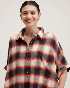 Robe Glenn à carreaux gris/rouge/écru