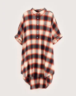 Robe Glenn à carreaux gris/rouge/écru