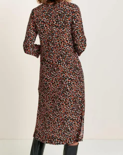 Robe Heisho fluide Léopard marron