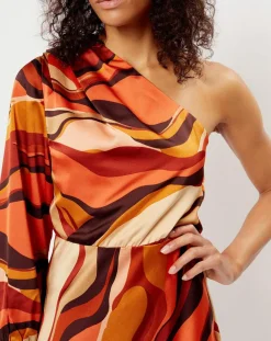 Robe impimée Camille orange