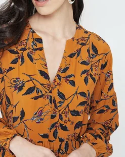 Robe imprimée Beatrice caramel