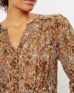 Robe imprimée Alexa rose/marron