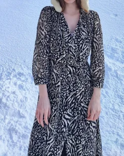 Robe imprimée Alix noire