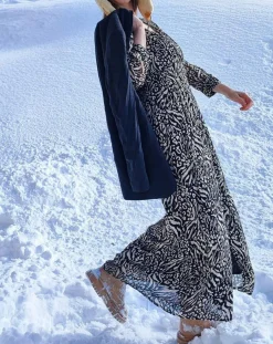 Robe imprimée Alix noire