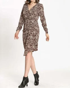 Robe imprimée floral Luna bordeaux