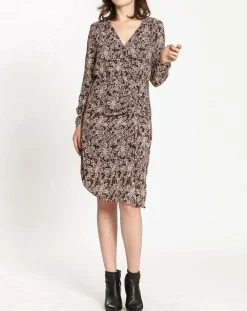 Robe imprimée floral Luna bordeaux