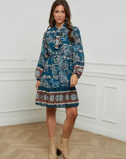 Robe imprimée mi-longue Charlie canard