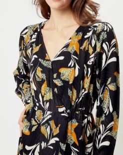 Robe imprimée Solène noire