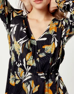 Robe imprimée Solène noire