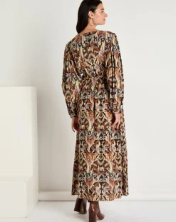 Robe Iris imprimée brique/multicolore