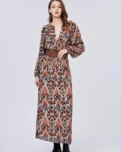 Robe Iris imprimée brique/multicolore