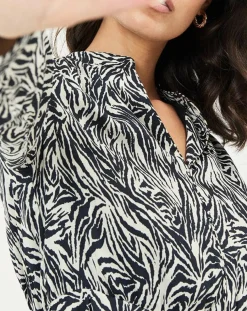 Robe Jane imprimée noir/écru