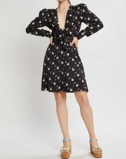 Robe Lama imprimée noire