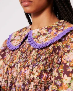 Robe Liberty Fauve imprimée cerise noire/multicolore