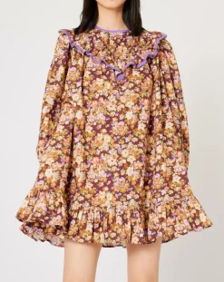 Robe Liberty Fauve imprimée cerise noire/multicolore