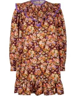 Robe Liberty Fauve imprimée cerise noire/multicolore