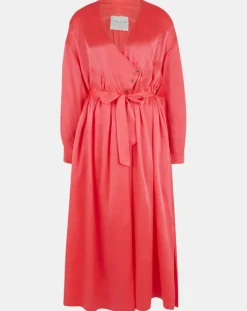 Robe longue 100% Soie Abito rose